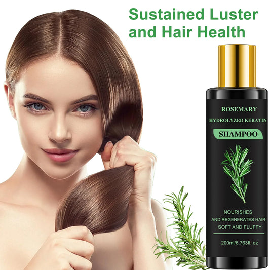Nourishing Shampoo, Rosemary Shampoo, Cleanses and Strengthens Weak and Brittle Hair, Suitable for All Hair Types 200ml