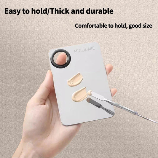 【M】1Set Foundation Brush Mixing Palette Stainless Steel Mixer Palette With Spatula Lipstick Eye Shadow MakeUp Tools