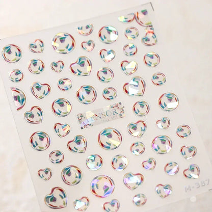 5D Summer Sea Shell Nail Sticker Shiny Embossed Starfish Nails Stickers Summer Beach Wine glass Jellyfish Nail Decals Decoration