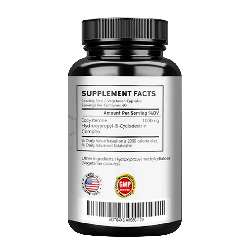 Ecdysterone Capsules - Build Muscle Mass, Promote Fat Burning and Metabolism, and Enhance Immunity Supplement
