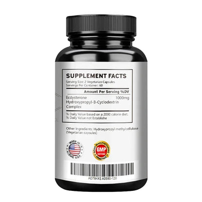 Ecdysterone Capsules - Build Muscle Mass, Promote Fat Burning and Metabolism, and Enhance Immunity Supplement