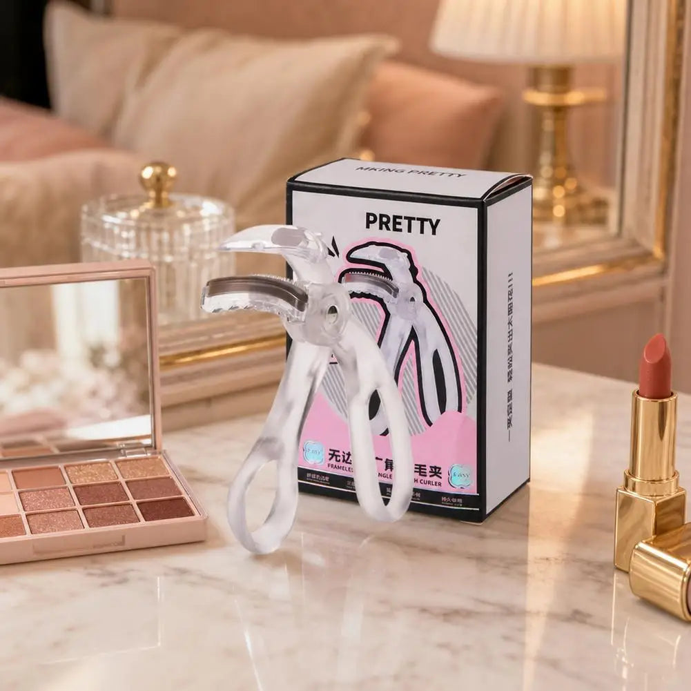 Wide Tooth Comb eyelash curler with Silicone Refilll Pads, Long-lasting Shaping Wide-angle Partial Eyelash Curler Beauty Tool