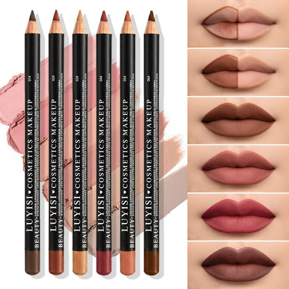 Waterproof Lip Liner,Smudge-Proof Eyeliner Lip Pencil,Highly Pigmented&Smooth Glide, Define Lip Shape,Brown Nude Shades Makeup