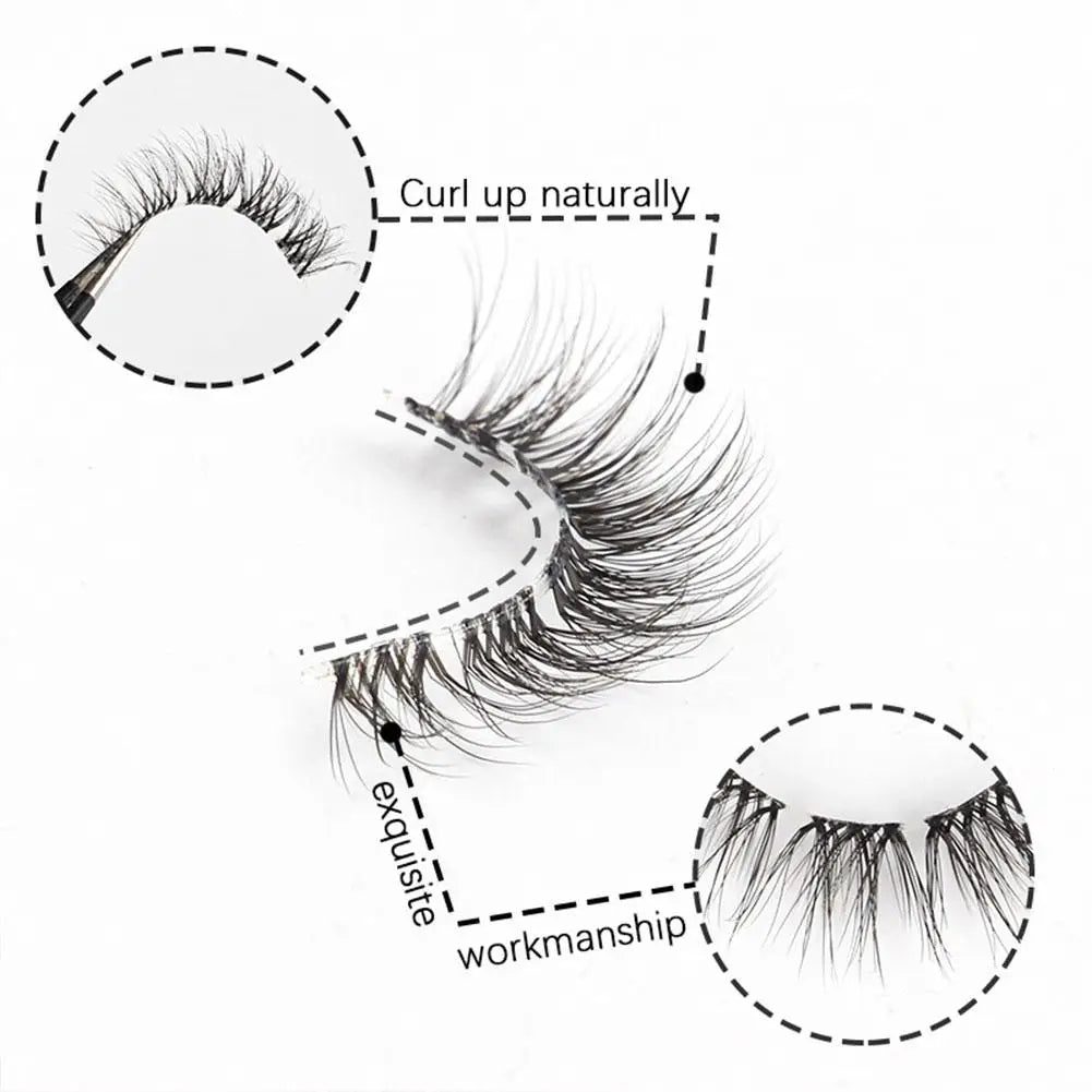 10 Pairs Natural False Eyelashes 3D Eyelash Lift Cosmetics Soft Wispy Fluffy False Eyelashes Extension Eyelash Make Up Tools