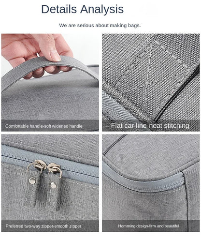 New Business Trip Men's Toiletry Bag Double Layer Large Capacity Cosmetic Bag Oxford Cloth Storage Bag Portable Handbag