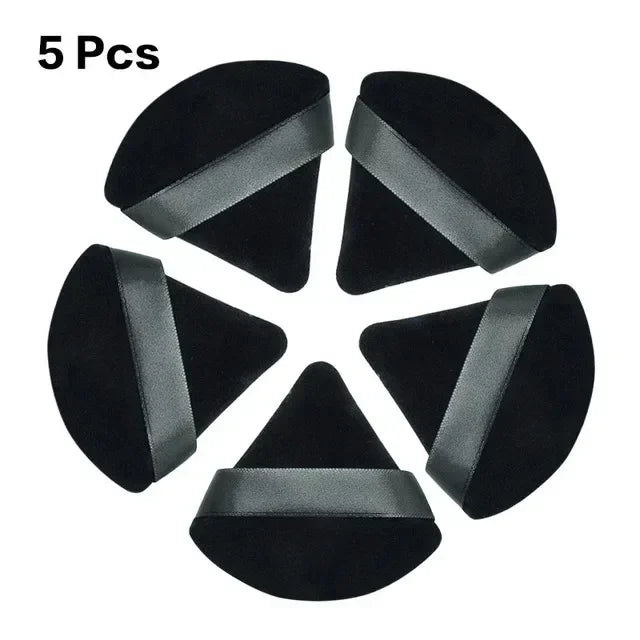 2/5/10/20Pcs Triangle Velvet Powder Puff Mini Face Makeup Sponge Washable Lightweight Cosmetics