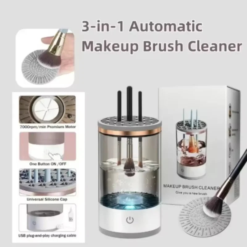 Smart Electric Makeup Brush Cleaning Machine USB Powered Automatic Fast Deep Cleaner For Cosmetic Beauty Brushes