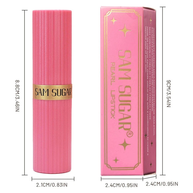 Pearlescent Pink Glitter Velvet Lipstick Waterproof Long Lasting Metallic Shimmer Diamond Lip Gloss Women Makeup Cosmetics
