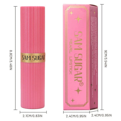 Pearlescent Pink Glitter Velvet Lipstick Waterproof Long Lasting Metallic Shimmer Diamond Lip Gloss Women Makeup Cosmetics
