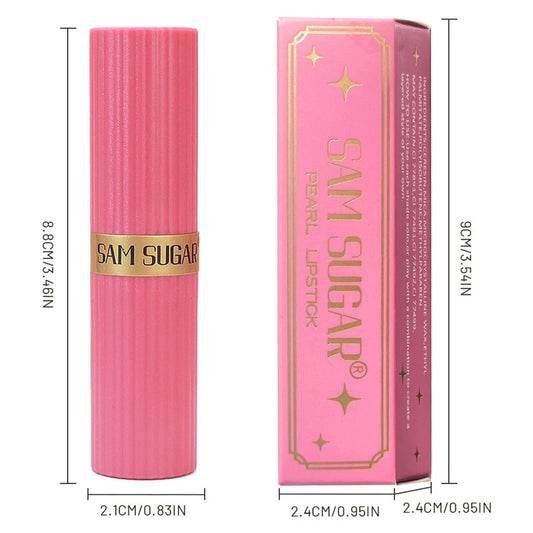 Pearlescent Pink Glitter Velvet Lipstick Waterproof Long Lasting Metallic Shimmer Diamond Lip Gloss Women Makeup Cosmetics