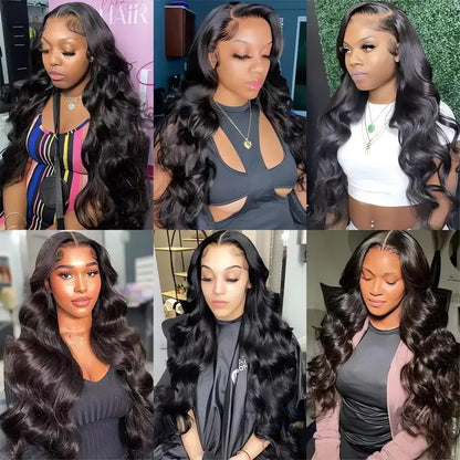 32 13x6HD Transparent Lace Front Wig Body Wave Human Hair 13x4 Lace Front Wig Glue Free Closed Wig Female