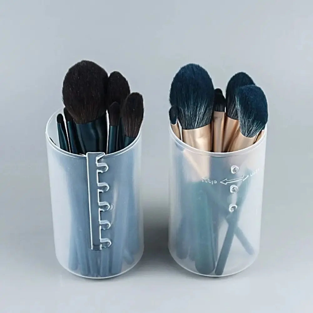 New Transparent Adjustable Height PVC Makeup Brush Holder Display Storage Cup Organizer With Lid Dustproof Toiletry Package Box