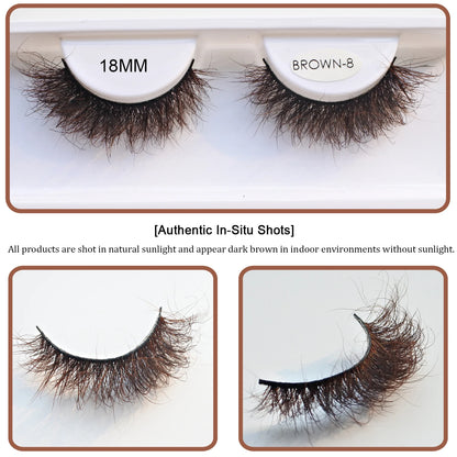 RED SIREN Brown Fluffy Mink Lashes 2026 New Design Luxurious Soft Natural Strip Lashes Cosplay Mink False Eyelashes Supplies