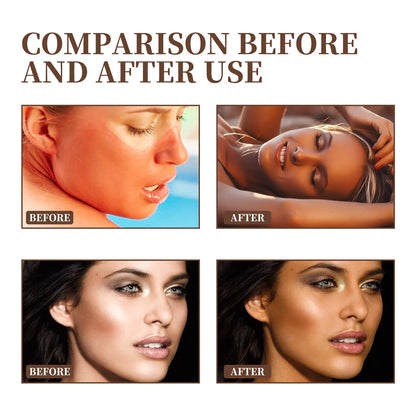 Fake Tan Peptide Serums Liquid Cosmetics Dark Self Tanning Serum Drops Face Body Bronzing Essence For Fine Lines Skin Care