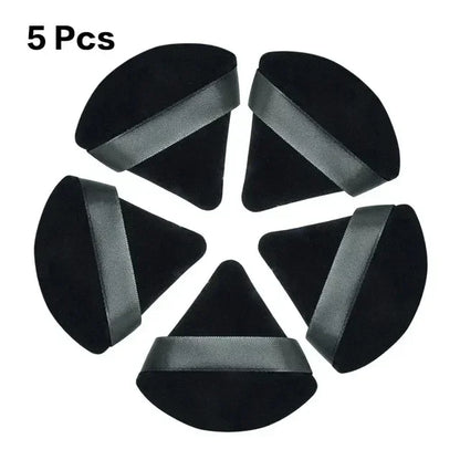 2/5/10/20Pcs Triangle Velvet Powder Puff Mini Face Makeup Sponge Washable Lightweight Cosmetics