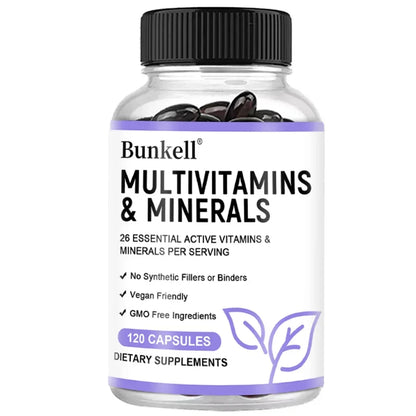 Multivitamin and Minerals - Daily Supplement, Antioxidants, Skin Repair, Liver Health Maintenance, Energy Boost, 120 Capsules