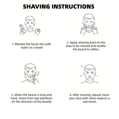 10-Blade Razor for Men Women with 1 Handle & 4 Refills, Stainless Steel Replaceable Shaver Blades, Manual Grooming Kit