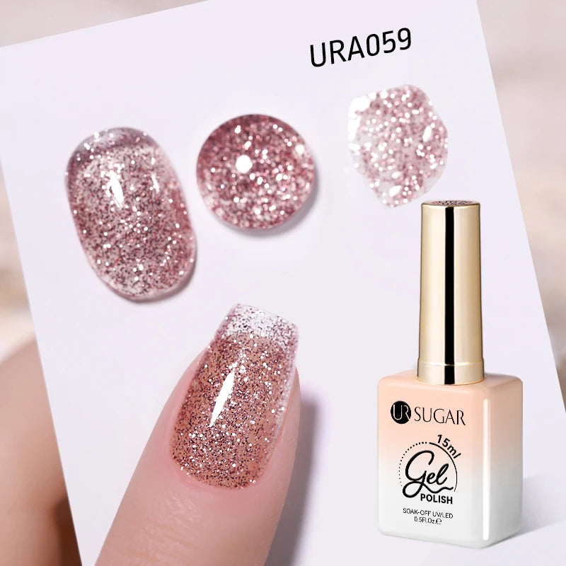 UR SUGAR 15ml Gel Nail Polish Neon Blue Red Green Pastal Nude UV/LED Soak Off No Wipe Nail Gel Polish Suitable For Summer Autumn