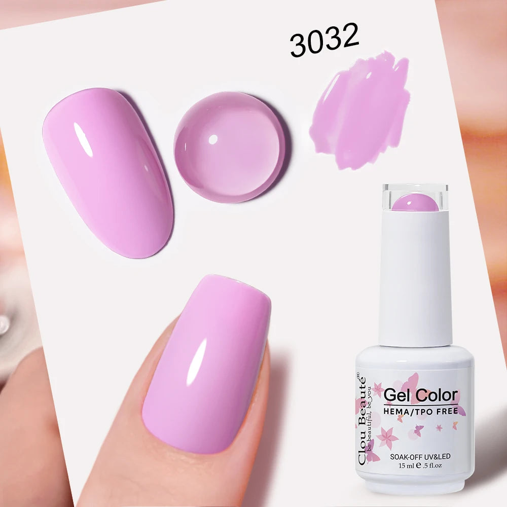 Clou Beaute 15ml Nail Gel Polish Vernis Semi Permanent UV Soak off Varnish Tpo Free Nail Polish Nail Art Gel Lacquer