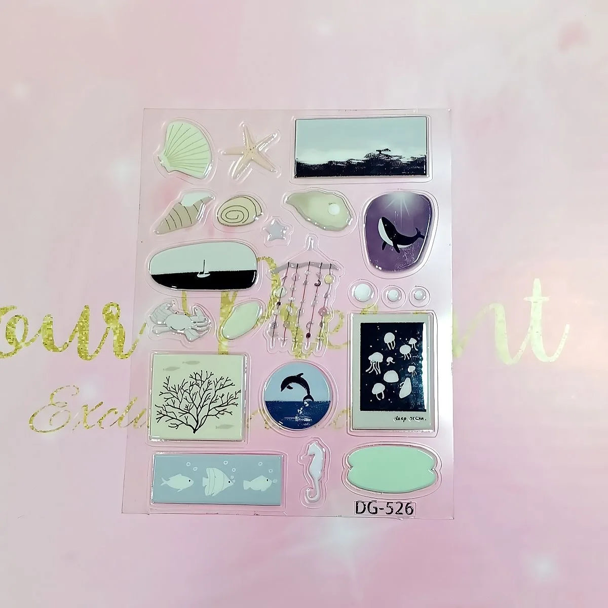 Korean Simple Ins Style Transparent Jelly Sticker Cute Cartoon Small Animal Pet Bag Flower Sticker
