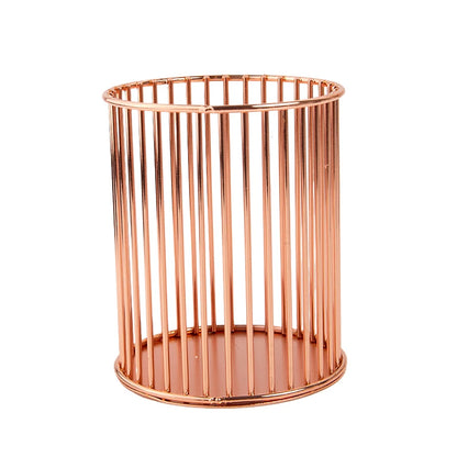【M】Nordic Hollow Out Makeup Brush Holder Organizer Cylindrical Practical Pen Holder Portable Cosmetic Organizer Bucket
