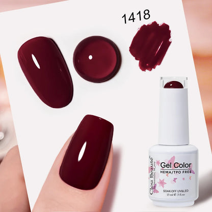 Clou Beaute 15ml Nail Gel Polish Vernis Semi Permanent UV Soak off Varnish Tpo Free Nail Polish Nail Art Gel Lacquer