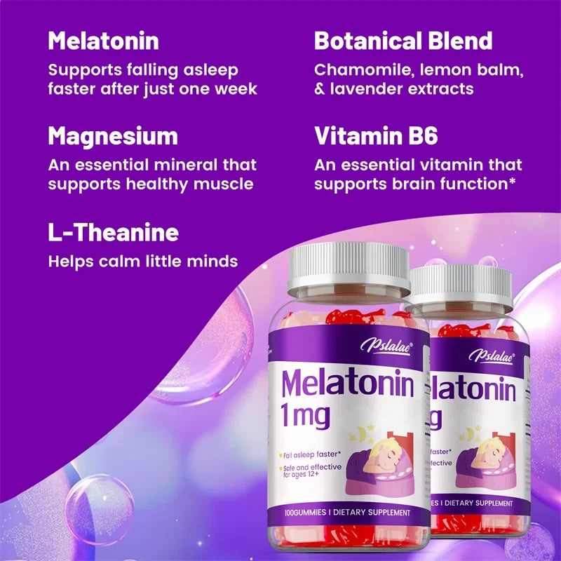 Melatonin Gummies 1mg - Children's Sleep Aids, Relieves Stress, Improves Insomnia, Improves Sleep Quality and Deeper Sleep