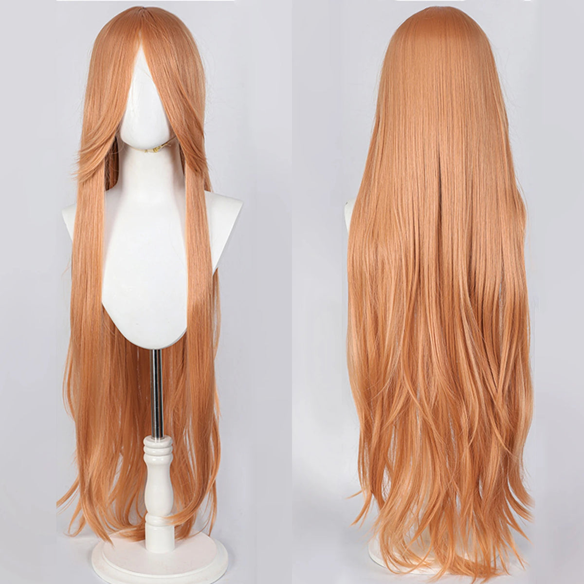 100CM Long Straight Wig With Bangs Synthetic Cosplay Wig For Women Pink Purple Cosplay Wigs for Party For Halloween
