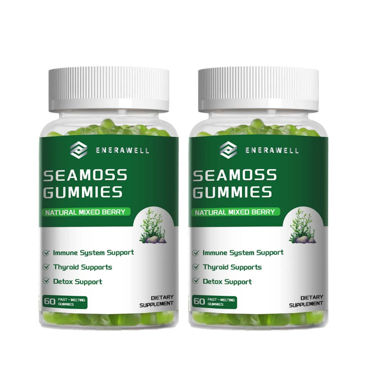 Sea Moss Gummies, Irish Sea Moss with Bladderwrack Burdock Root Elderberry & Black Cumin Seed Oil, Dietary Supplement, Immune System Support, 60 Gummies