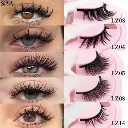 Reusable Magnetic Eyelashes 1 Pair Natural Curly Fluffy Magnetic False Eyelashes No Glue Needed Lashes Makeup with Tweezer Set