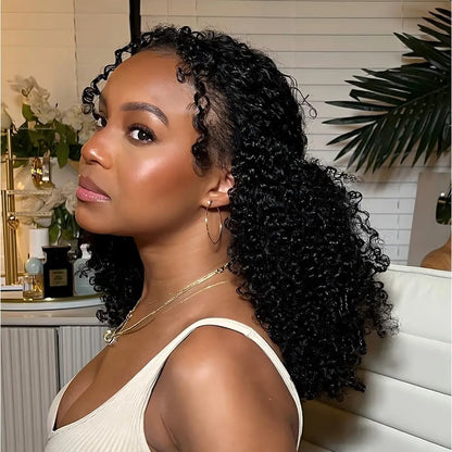 120g 240g Afro Kinky Curly Crochet Human Hair Knotless Pre-Separated Crochet Feather Hair Extensions Curly 100% Human Hair