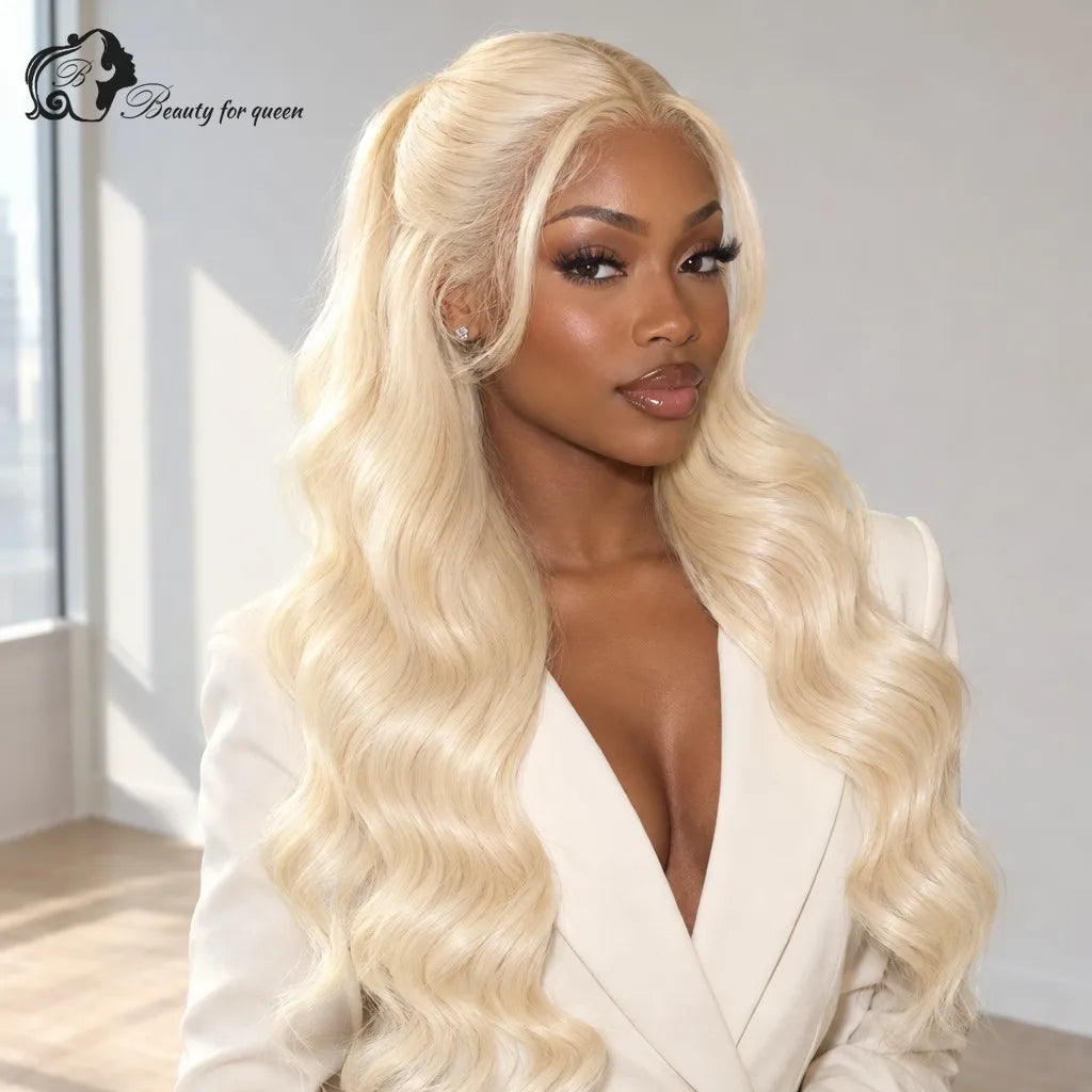 Middle 613 Blonde Body Wave Wig Long Full Cuticle Natural Elegant Glossy Brazilian Deep HD Lace Baby Hair Bouncy Colored