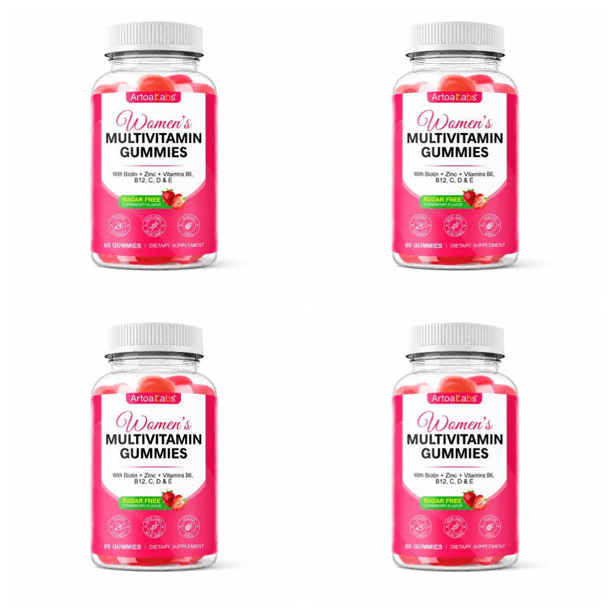 Women's Multivitamin Gummies, 36‑in‑1 Vitamins Minerals with Biotin & Zinc for Skin Hair Nails, Energy Bone & Immune, 60 Count