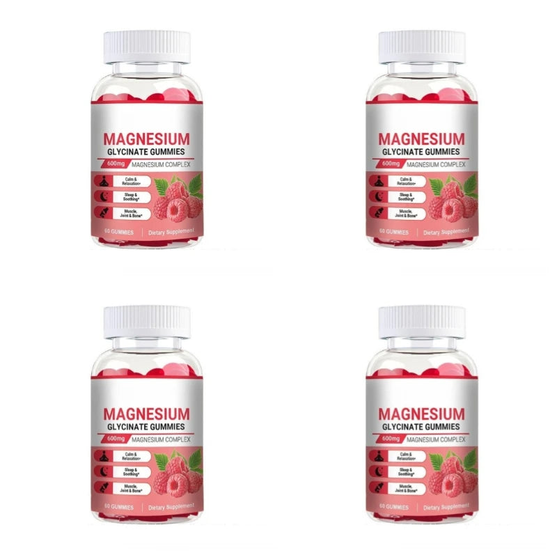 Magnesium Glycinate Gummies Vegan 600mg Magnesium Complex Chewable for Calm Relaxation and Sleep Soothing 60 Gummies