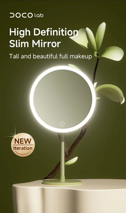 DOCO Makeup Mirror Desktop Adjustable LED Light High Quanlity Metal Texture Perfect for Gift Giving