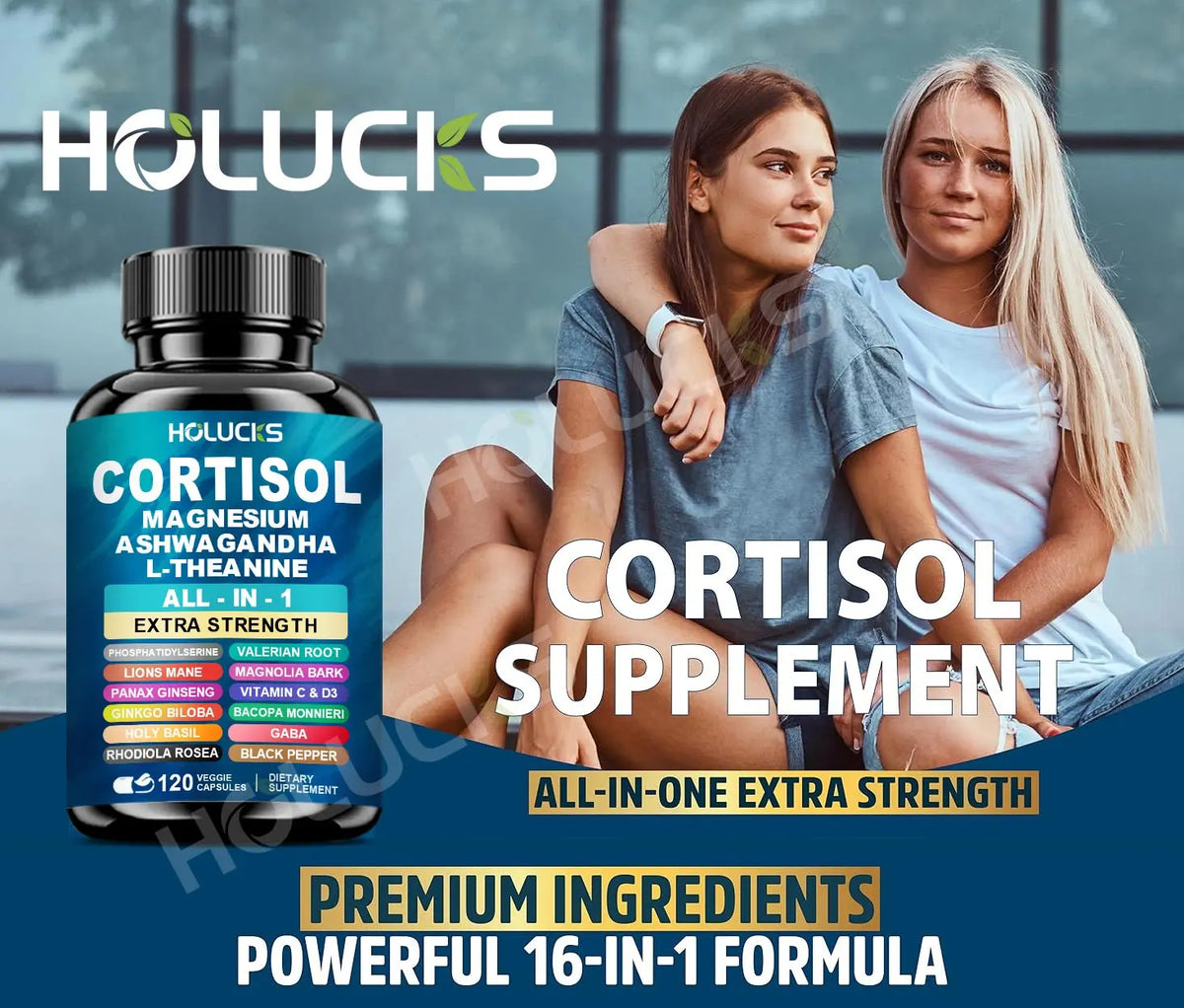 Buy 1 Get 1 Free! Premium Cortisol Capsules, Support Balances Hormones, Reduces Hot Flashes & Promotes Restful Sleep, Non-GMO
