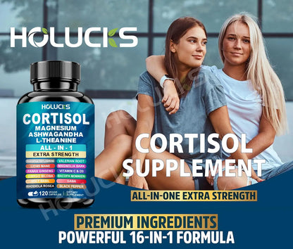 Buy 1 Get 1 Free! Premium Cortisol Capsules, Support Balances Hormones, Reduces Hot Flashes & Promotes Restful Sleep, Non-GMO