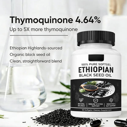 Black Seed Oil Supplement Potent Antioxidant for Immune Support & Digestive Health,Soote Joint &Skin Care