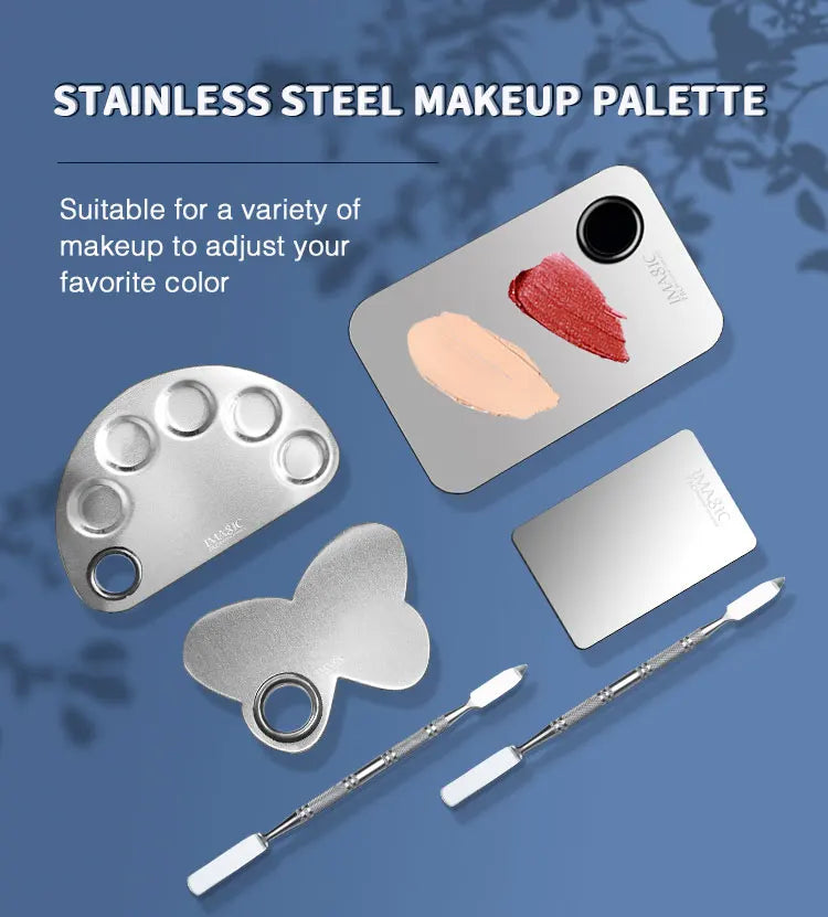 IMAGIC Professional Makeup Palette Tray Mixed Paint Stainless Steel Oil Paint Palette Watercolor Oil Painting Art Makeup Tools