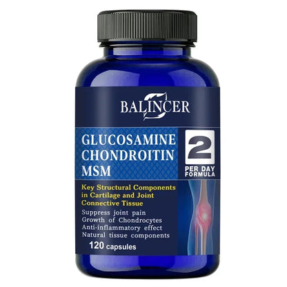 Glucosamine Chondroitin MSM - for Joint and Knee Health, Immune System, Non-GMO, 120 Capsules