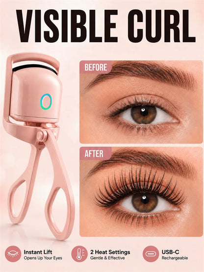 Electric Eyelash Curler Natural Curly Lash Curling Makeup Tool Hand‑Held Cosmetic Accessory for Daily Eye Makeup