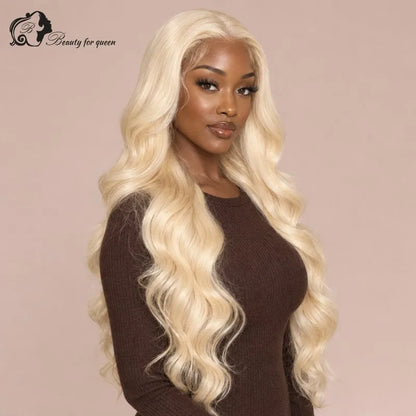 Middle 613 Blonde Body Wave Wig Long Full Cuticle Natural Elegant Glossy Brazilian Deep HD Lace Baby Hair Bouncy Colored