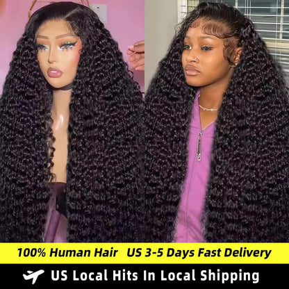 13x4 HD Deep Wave ≥98% Human Hair Wig Pre Plucked Lace Frontal Wig 13x6 360 Curly Transparent Lace Front Wig 4x4 5x5 Lace Wig