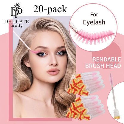 20Pcs Christmas Mascara Wand Eyelash Brushe Spoolies Eye Lash Extension Tool Makeup Accessories Xmas Gift for Women Random Style