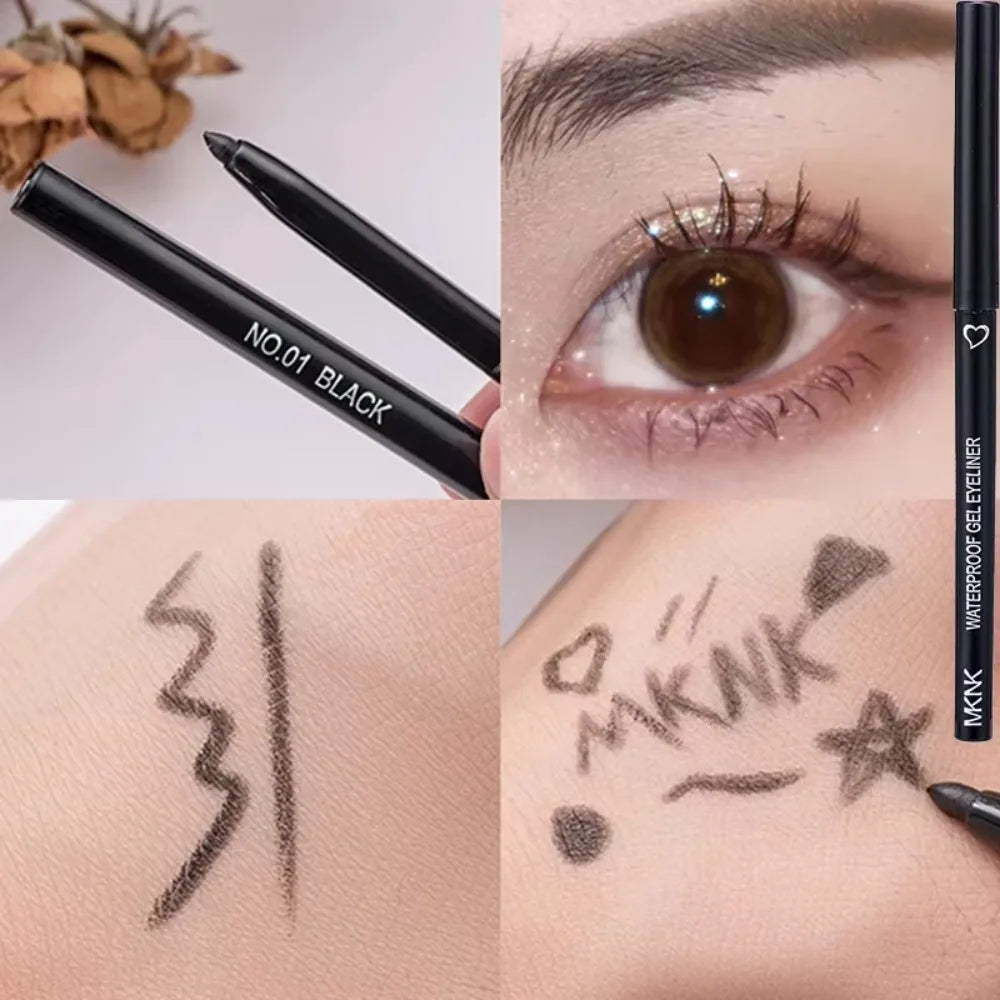 1/6Pcs 2 In 1 Eyeliner Lip Liner Gel Pencil Waterproof Long-lasting White Black Brown Easy Wear Eyeliner Makeup Eye Cosmetic