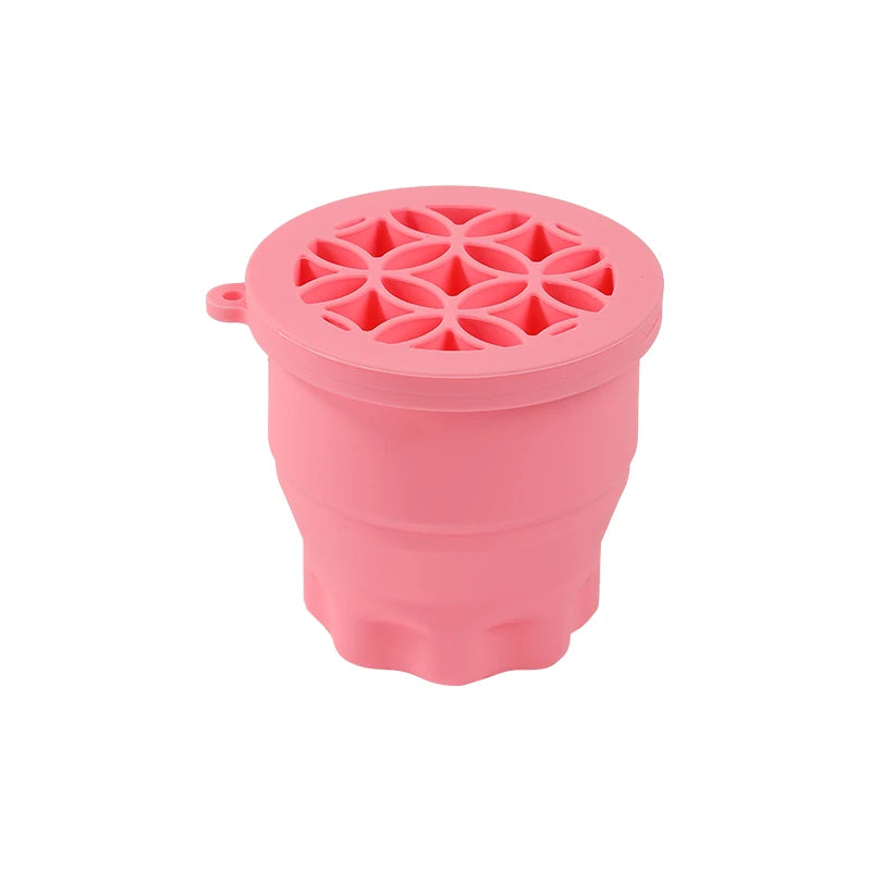 1PC Silicone Washing Bowl Makeup Brush Cleaning Box Make-up Egg Drying Tool Set Powder Puff Washer Sponge Storage Artifact