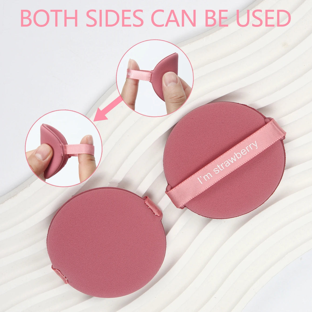 Karsyngirl 7Pcs/Box Strawberry Cosmetic Puff Set Double Side Women Soft Makeup Sponge Beauty Make up Powder Tools