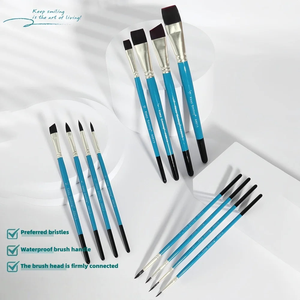 12pcs Face Paint Brushes Artist Acrylic Paint Brush Set for Face Body Shoe Painting, Ideal for Chrismas Halloween Cosplay Party