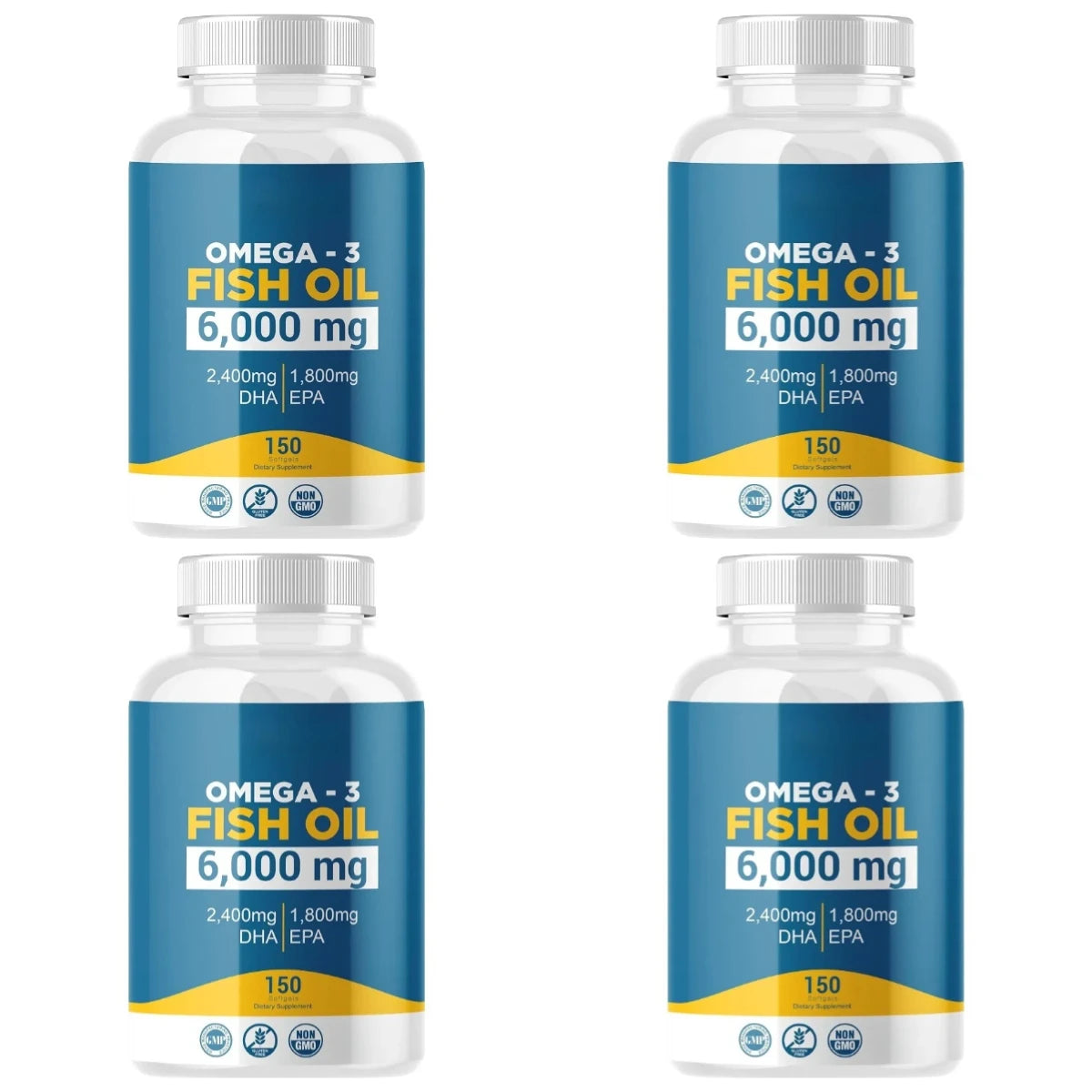 Omega 3 Fish Oil Softgels High Potency EPA DHA Daily Supplement for Adults Supports Joint Immune Health 150 Softgels Non GMO