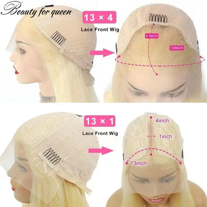 Middle 613 Blonde Body Wave Wig Long Full Cuticle Natural Elegant Glossy Brazilian Deep HD Lace Baby Hair Bouncy Colored
